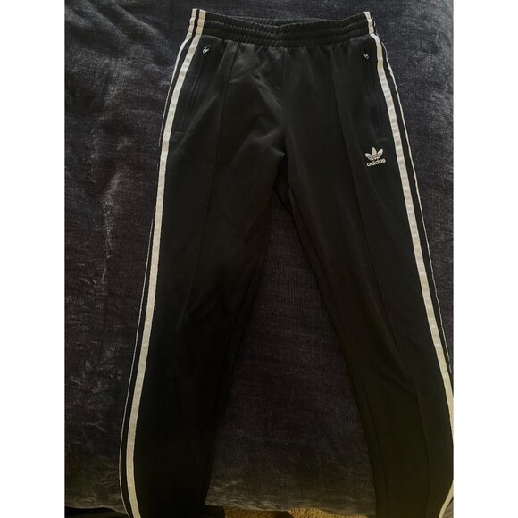 Adidas Originals Black Track Pants with White Stripes - Picture 1 of 4